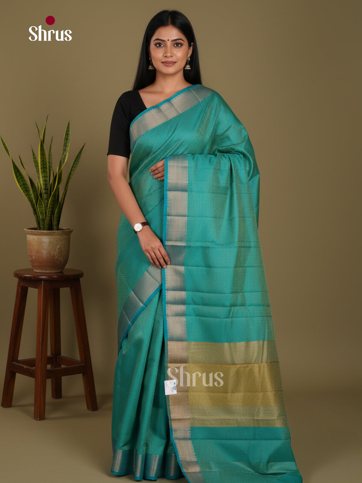 DKS06122 - Semi Rawsilk Saree - Shop on Shrus.com