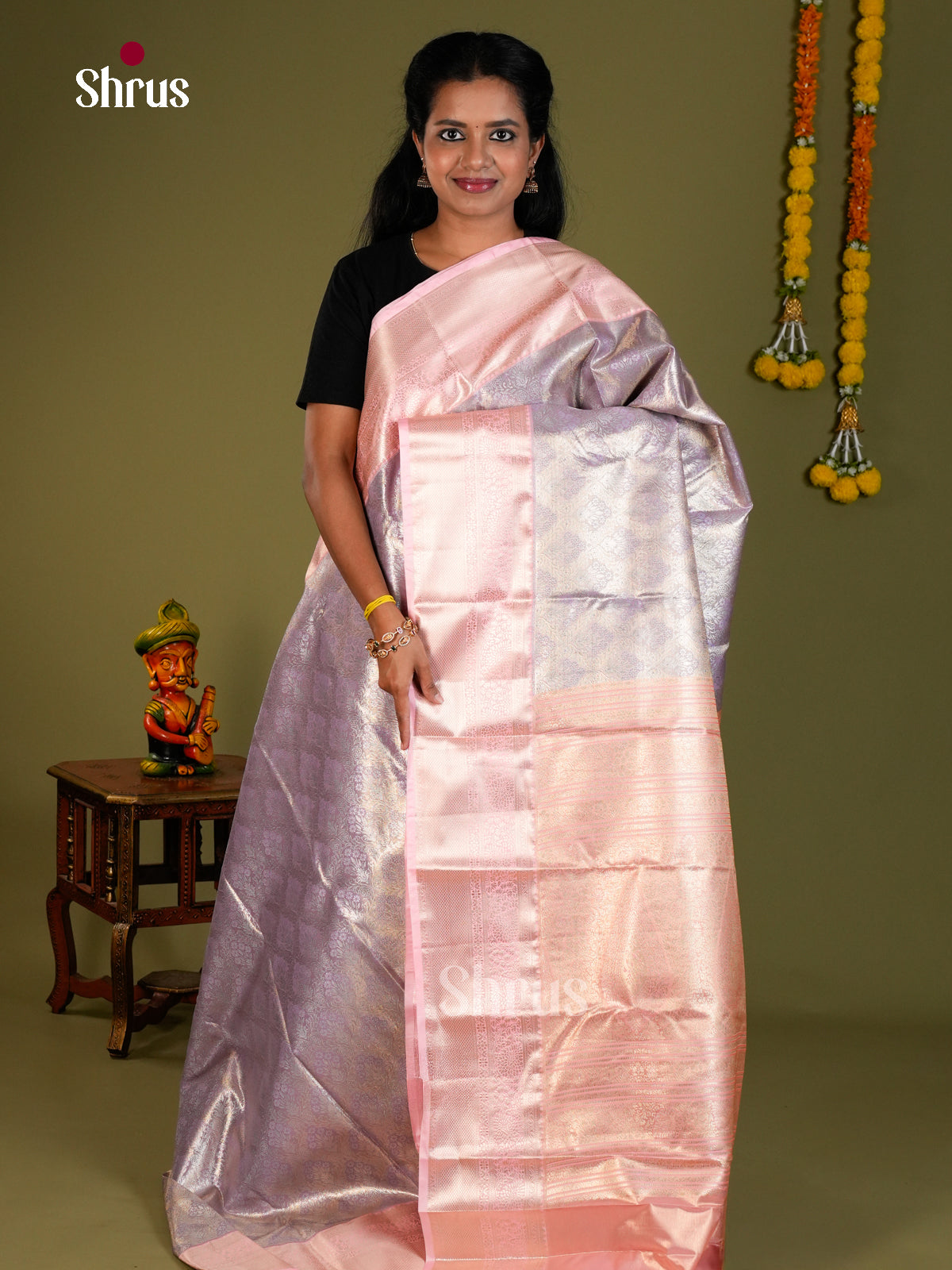 DKS06211 - Kanchipuram-halfpure Saree - Shop on Shrus.com
