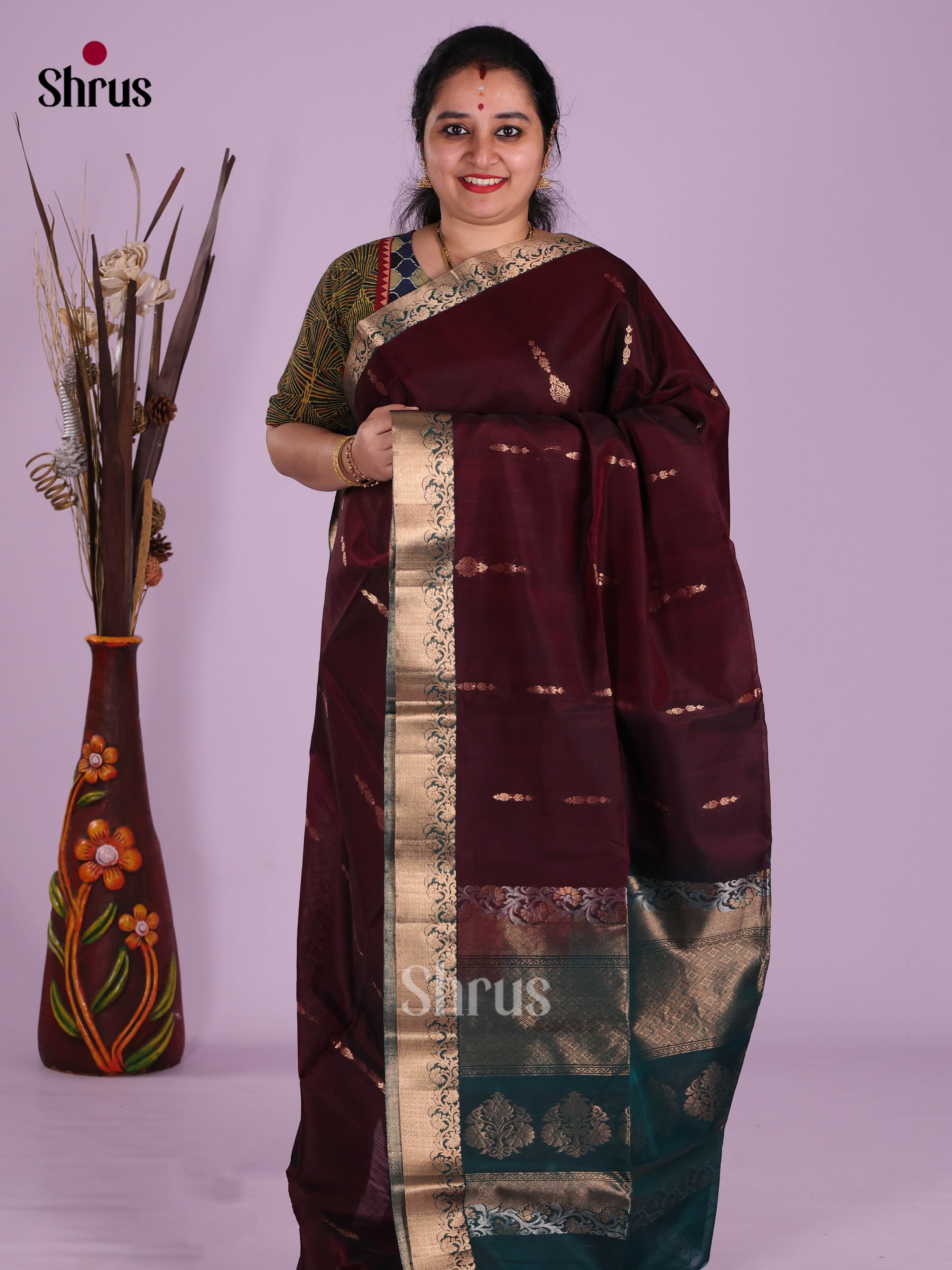 Maroon & Peacock Green - Timeless Silk Cotton Saree