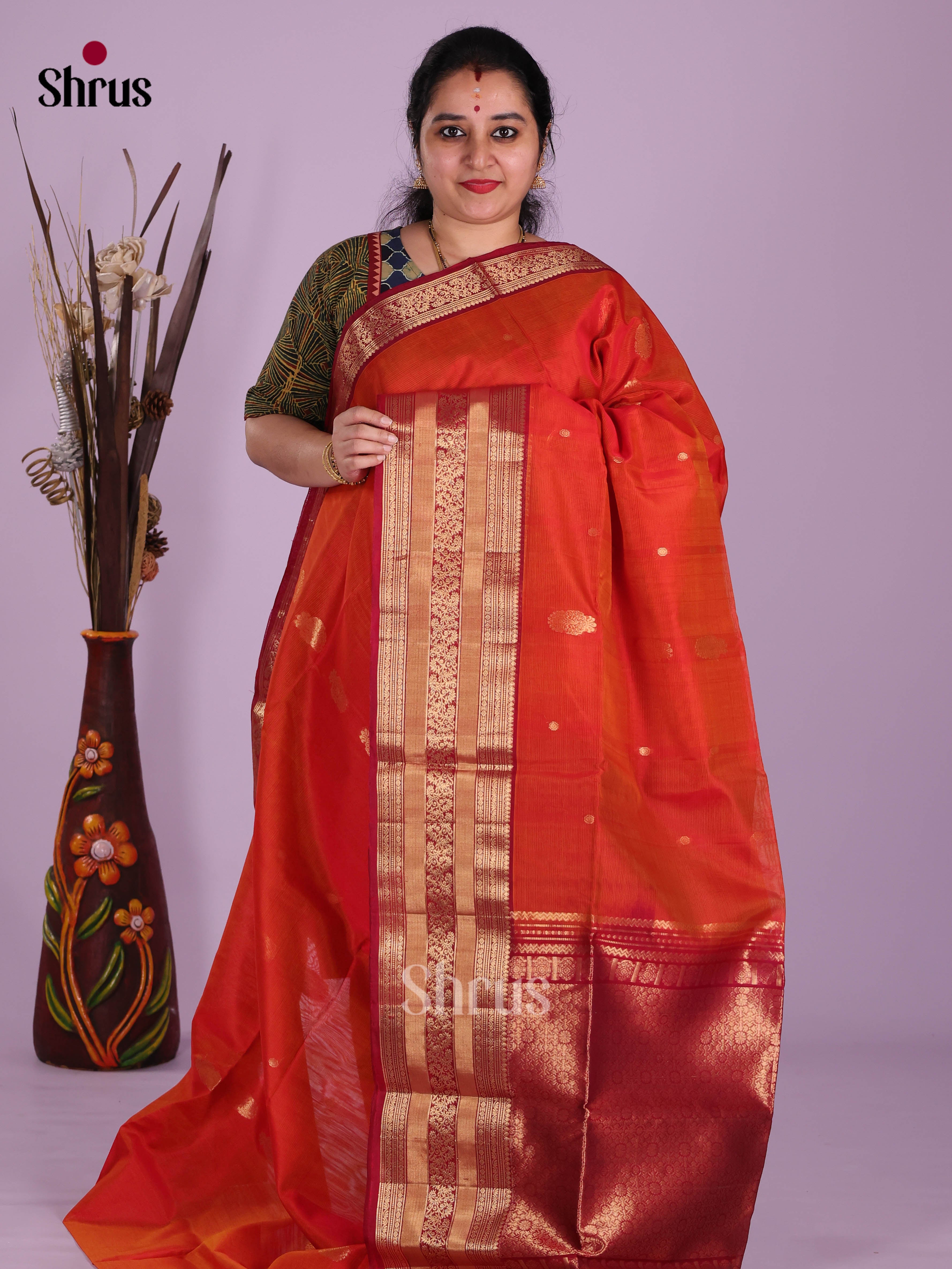 Red & Maroon - Timeless Silk Cotton Saree