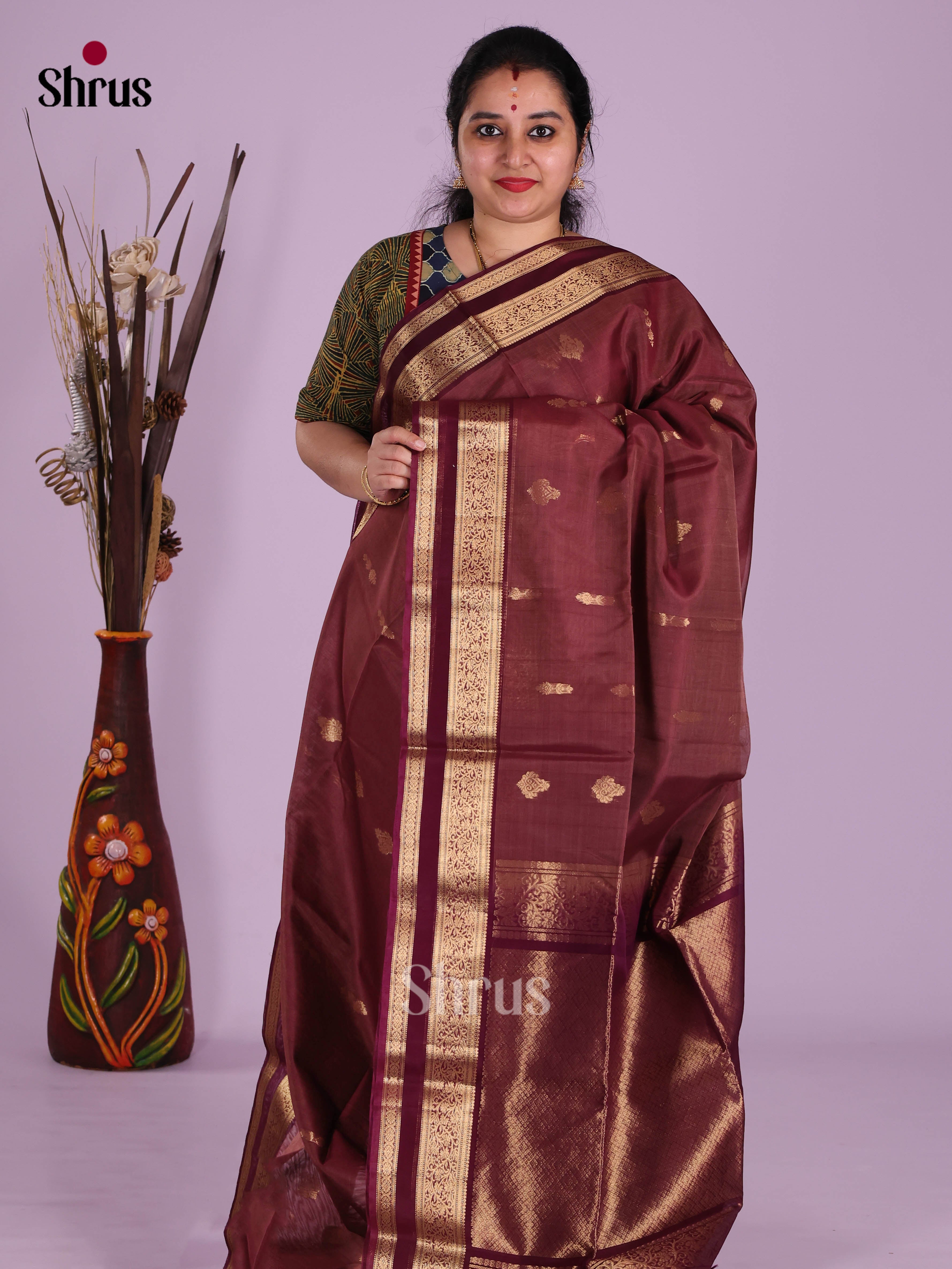 Maroon(Single Tone) - Timeless Silk Cotton Saree