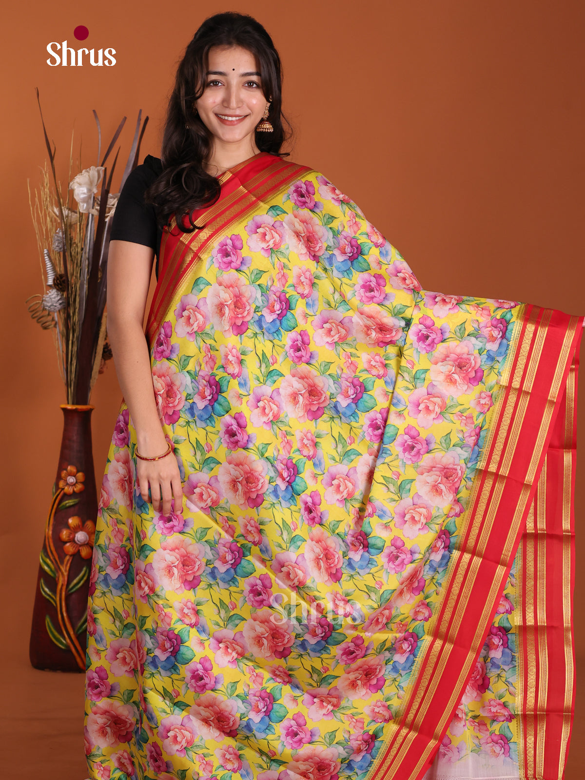 DKS06302 - Mysore Silk Print Saree
