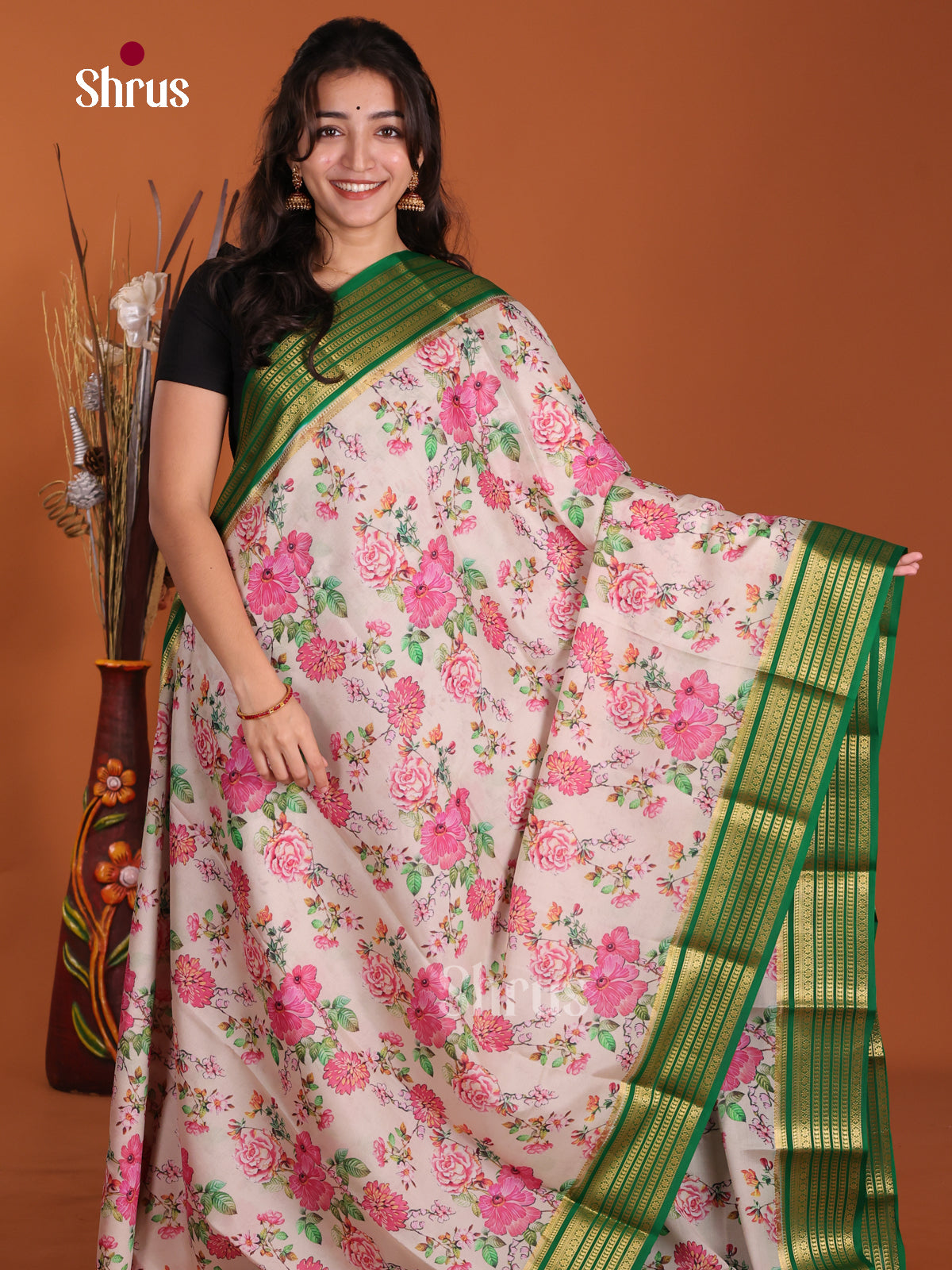 DKS06304 - Mysore Silk Print Saree