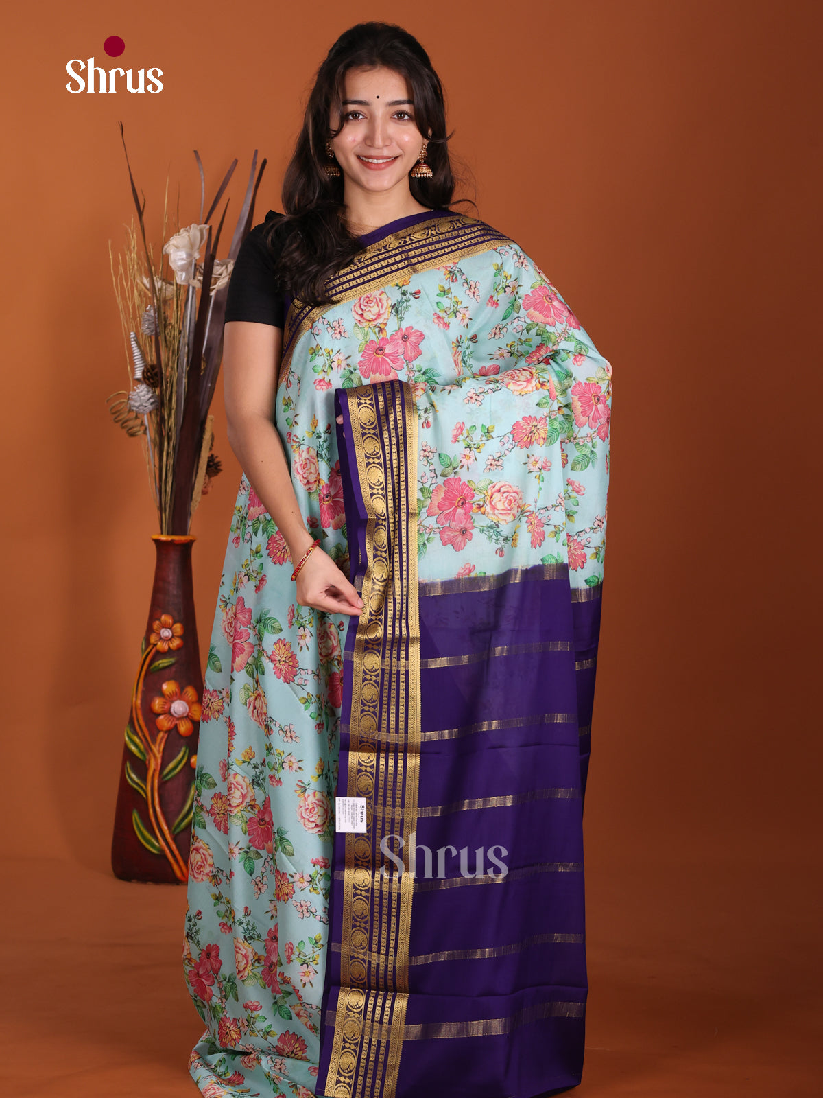 DKS06305 - Mysore Silk Print Saree