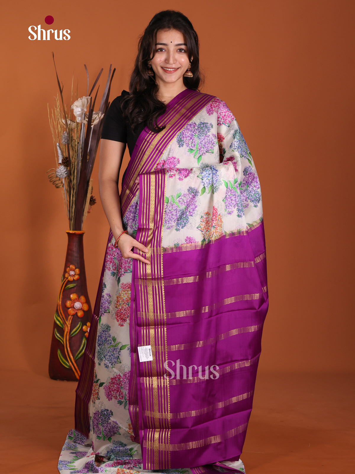 DKS06309 - Mysore Silk Print Saree