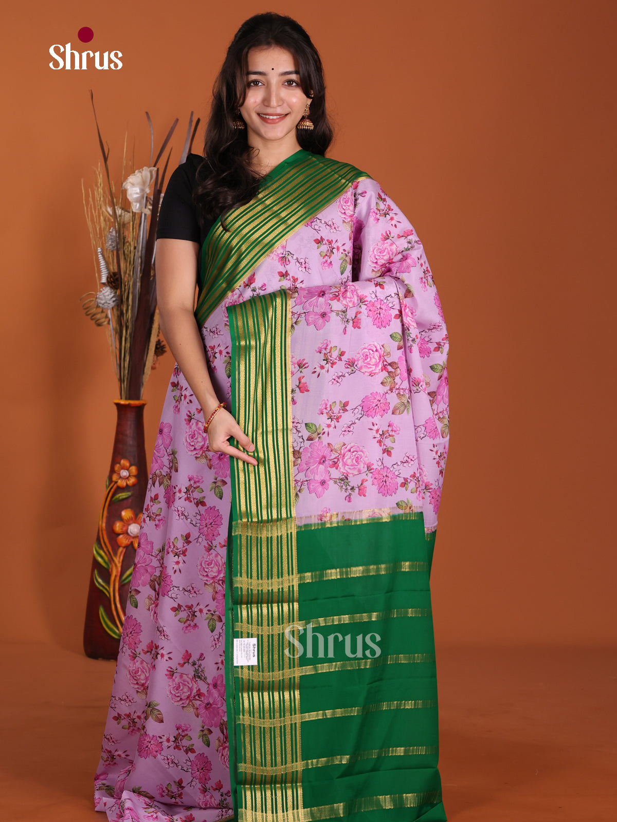 DKS06312 - Mysore Silk Print Saree