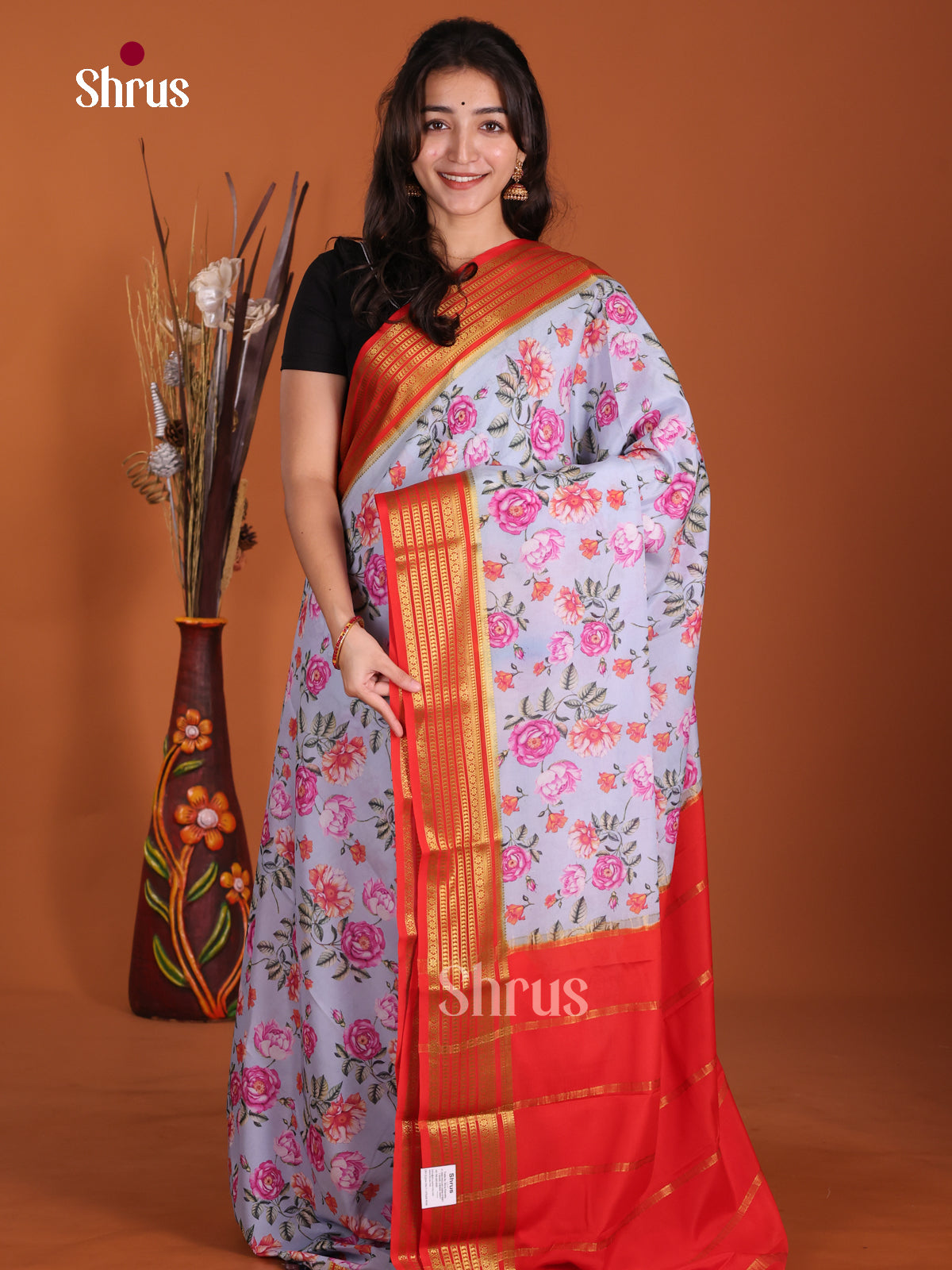DKS06321 - Mysore Silk Print Saree