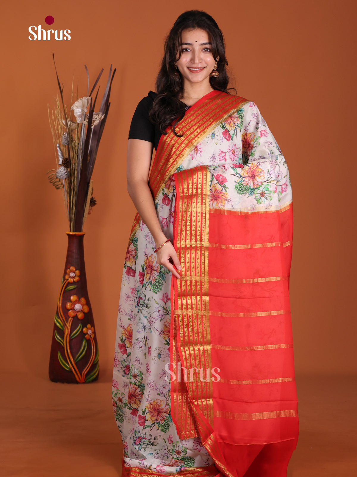 DKS06329 - Mysore Silk Print Saree
