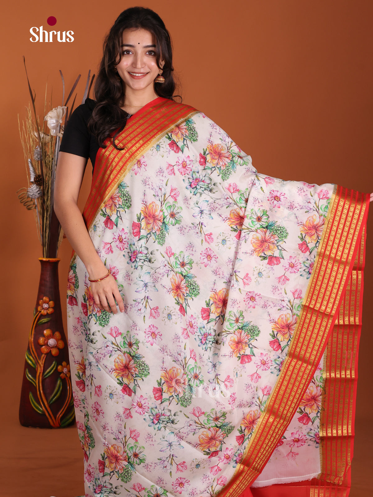 DKS06329 - Mysore Silk Print Saree