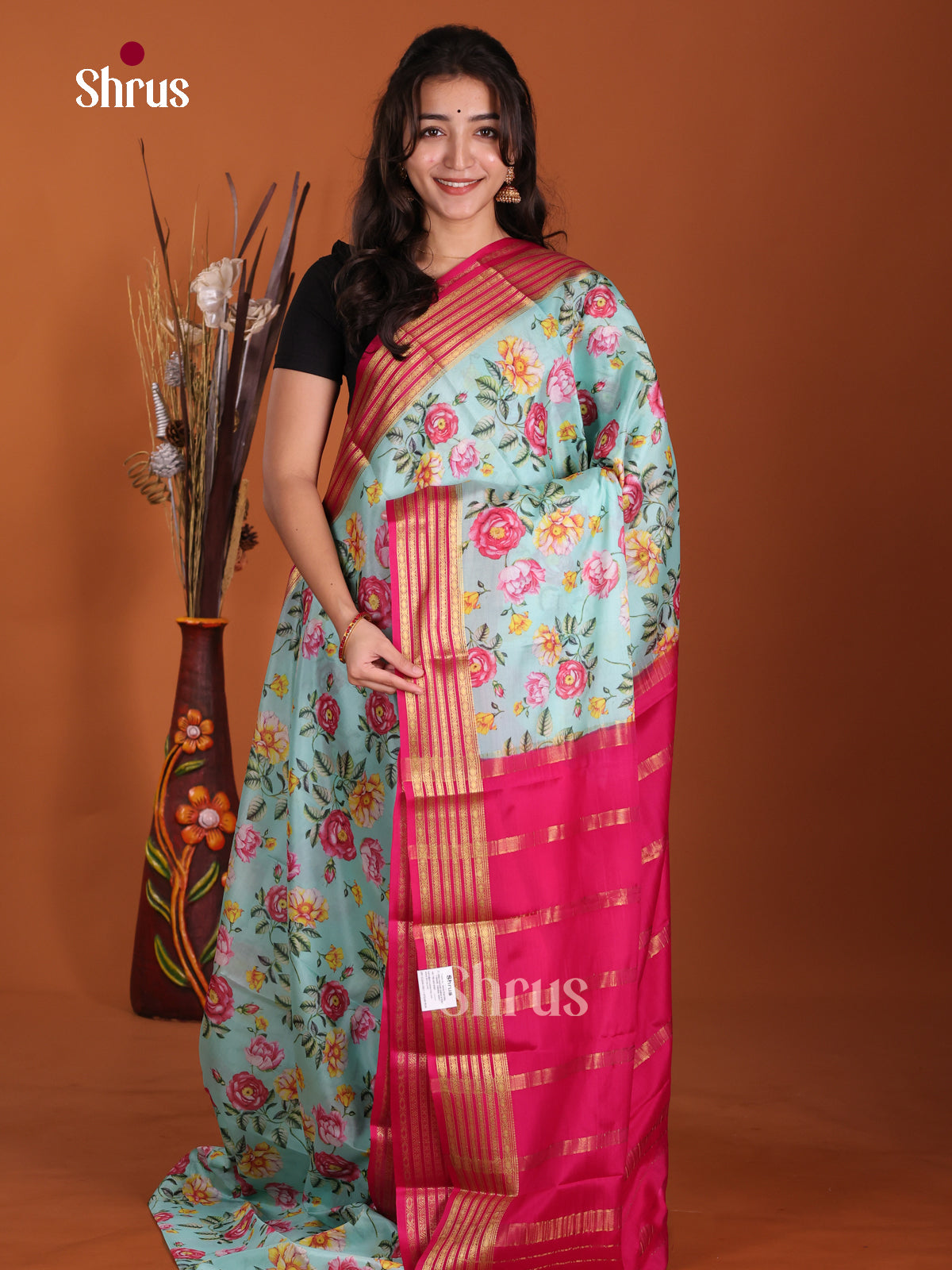 DKS06330 - Mysore Silk Print Saree