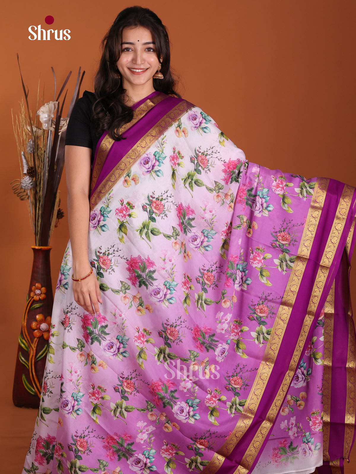 DKS06331 - Mysore Silk Print Saree