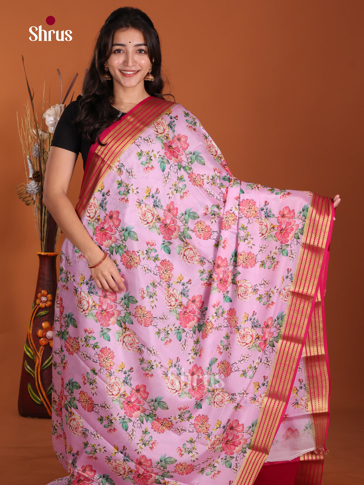 DKS06332 - Mysore Silk Print Saree
