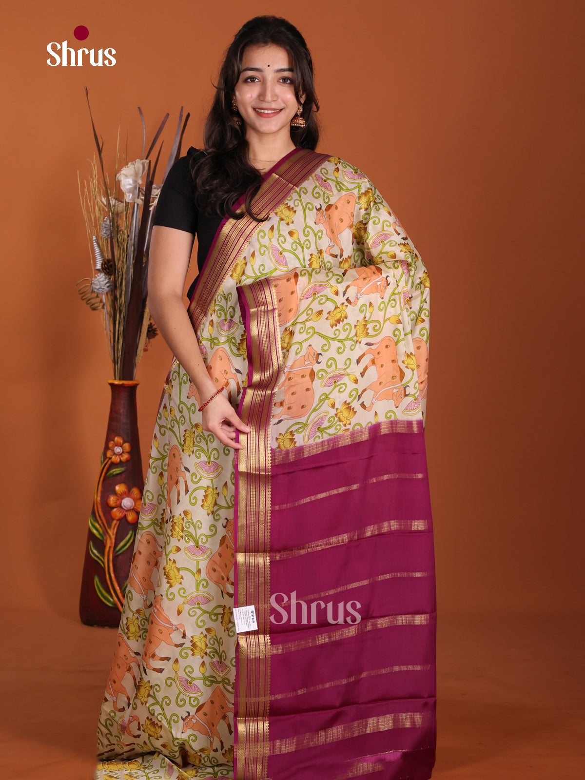 DKS06334 - Mysore Silk Print Saree
