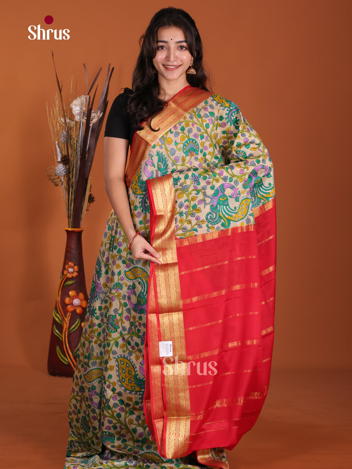 DKS06337 - Mysore Silk Print Saree