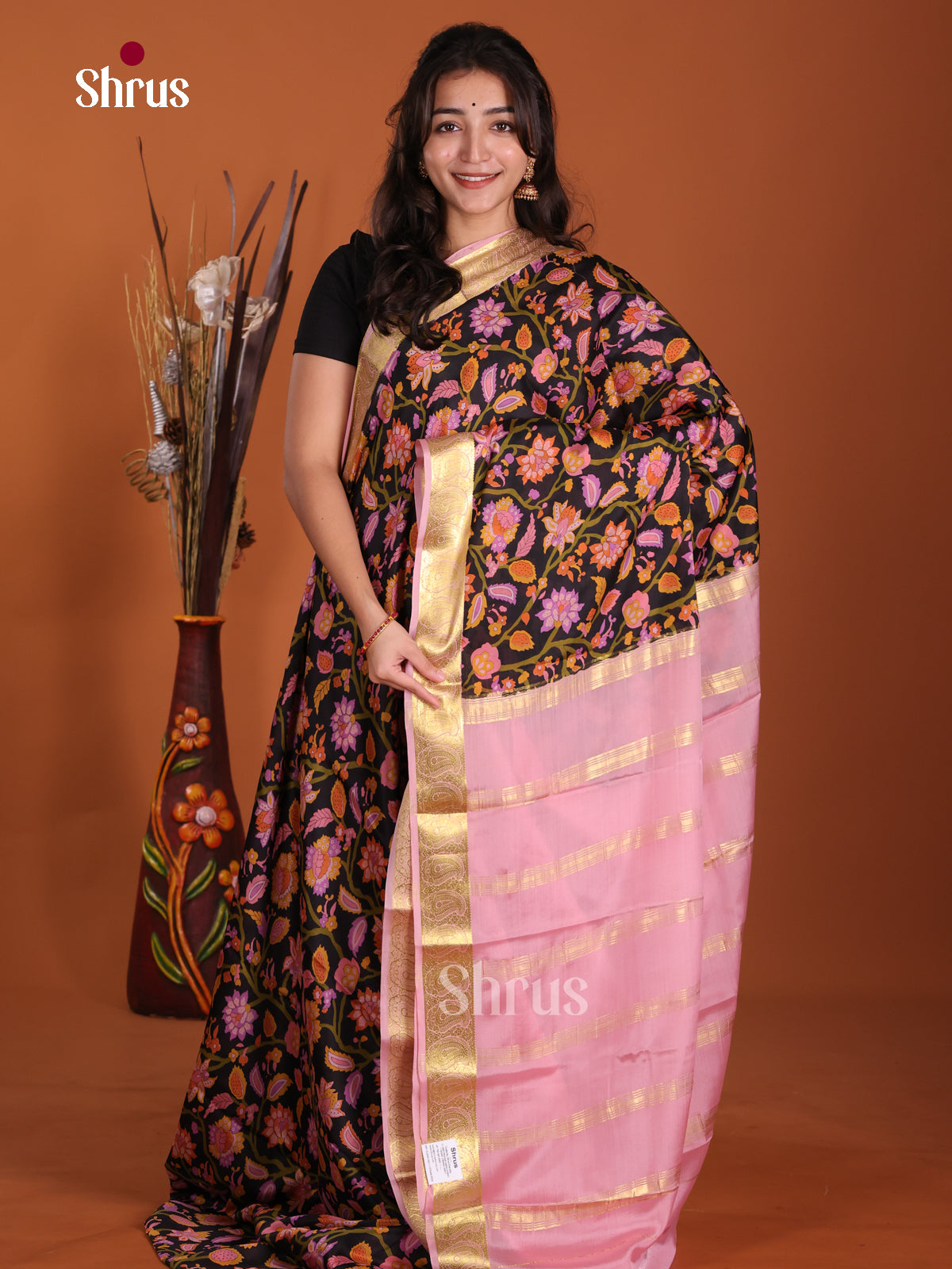 DKS06340 - Mysore Silk Print Saree
