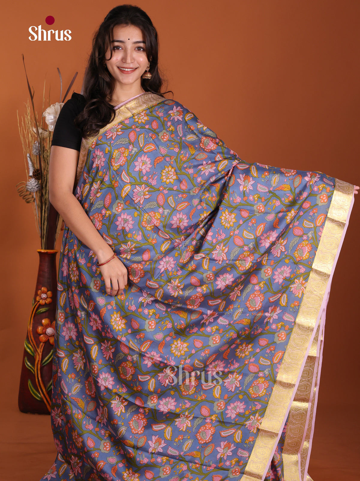DKS06341 - Mysore Silk Print Saree