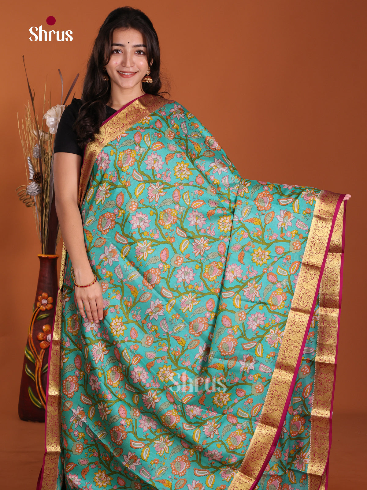 DKS06342 - Mysore Silk Print Saree