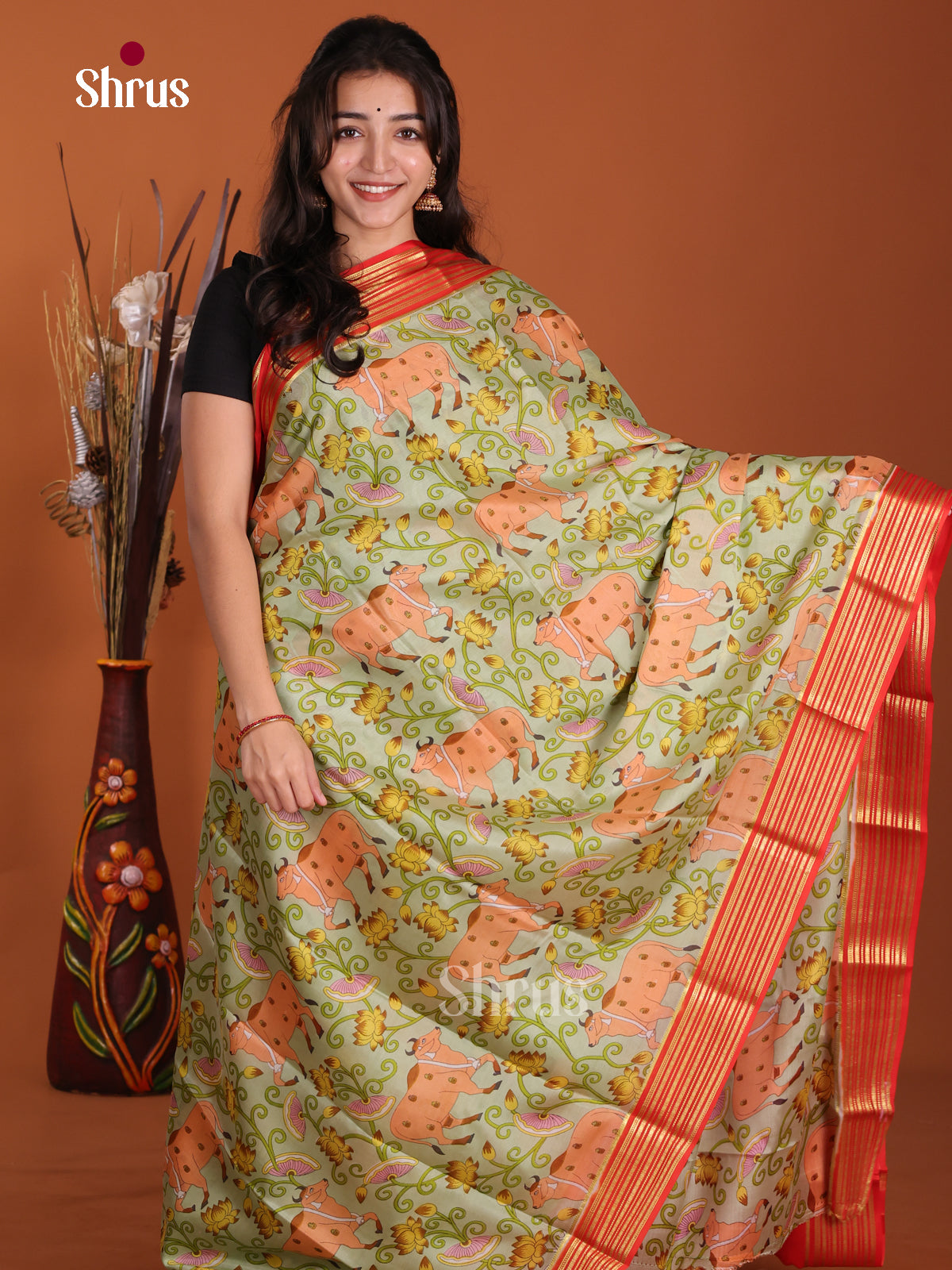 DKS06343 - Mysore Silk Print Saree