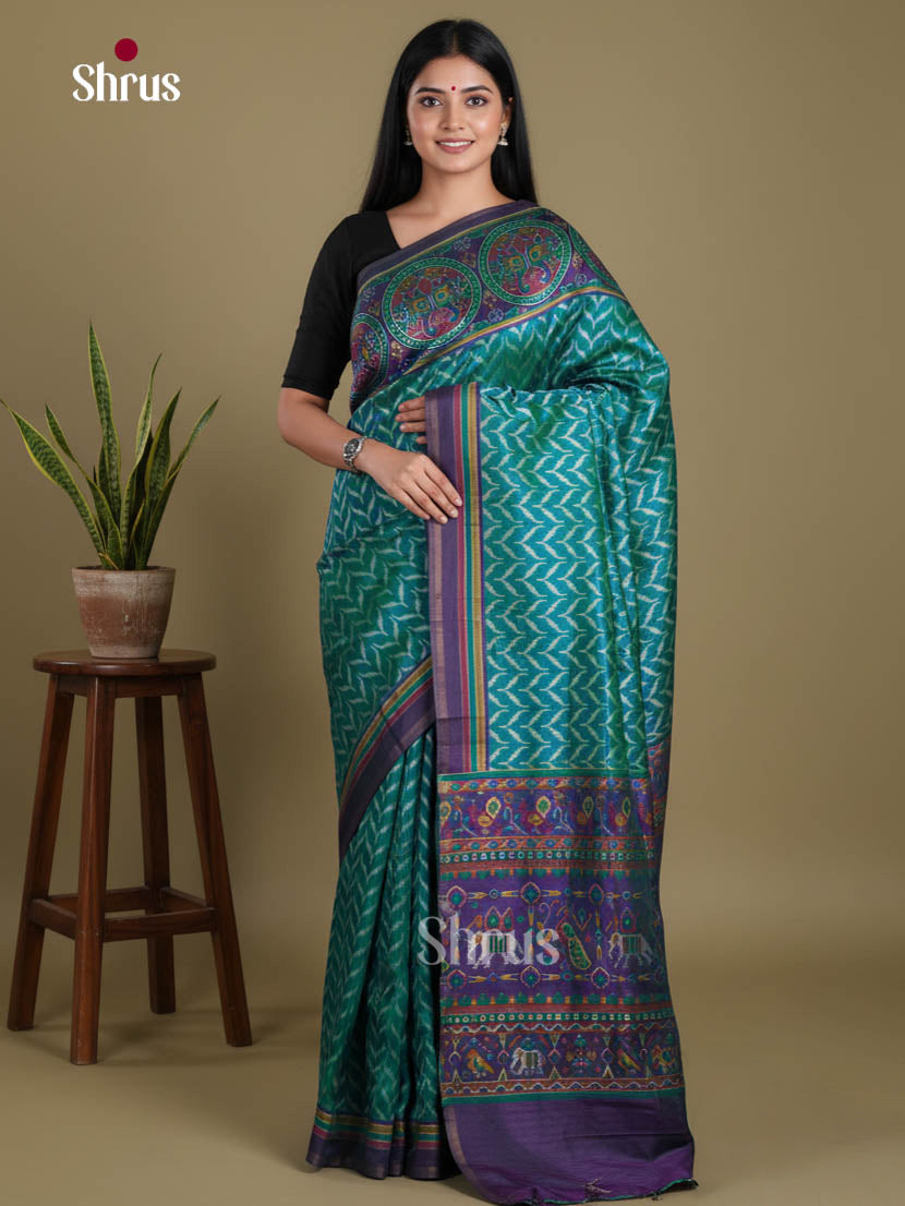 Blue & Purple - Semi Patola Saree