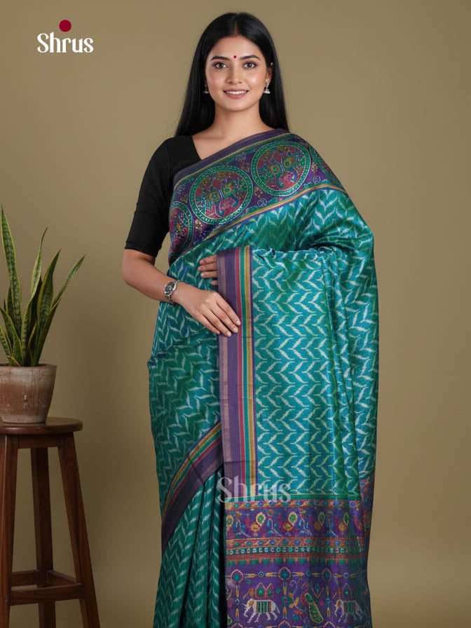 Blue & Purple - Semi Patola Saree