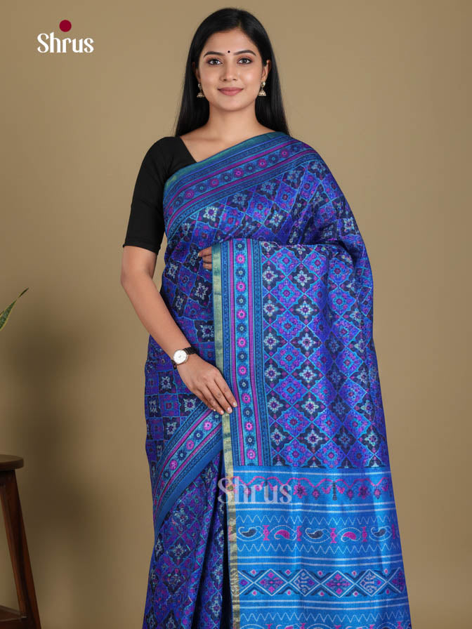 Blue - Semi Patola Saree