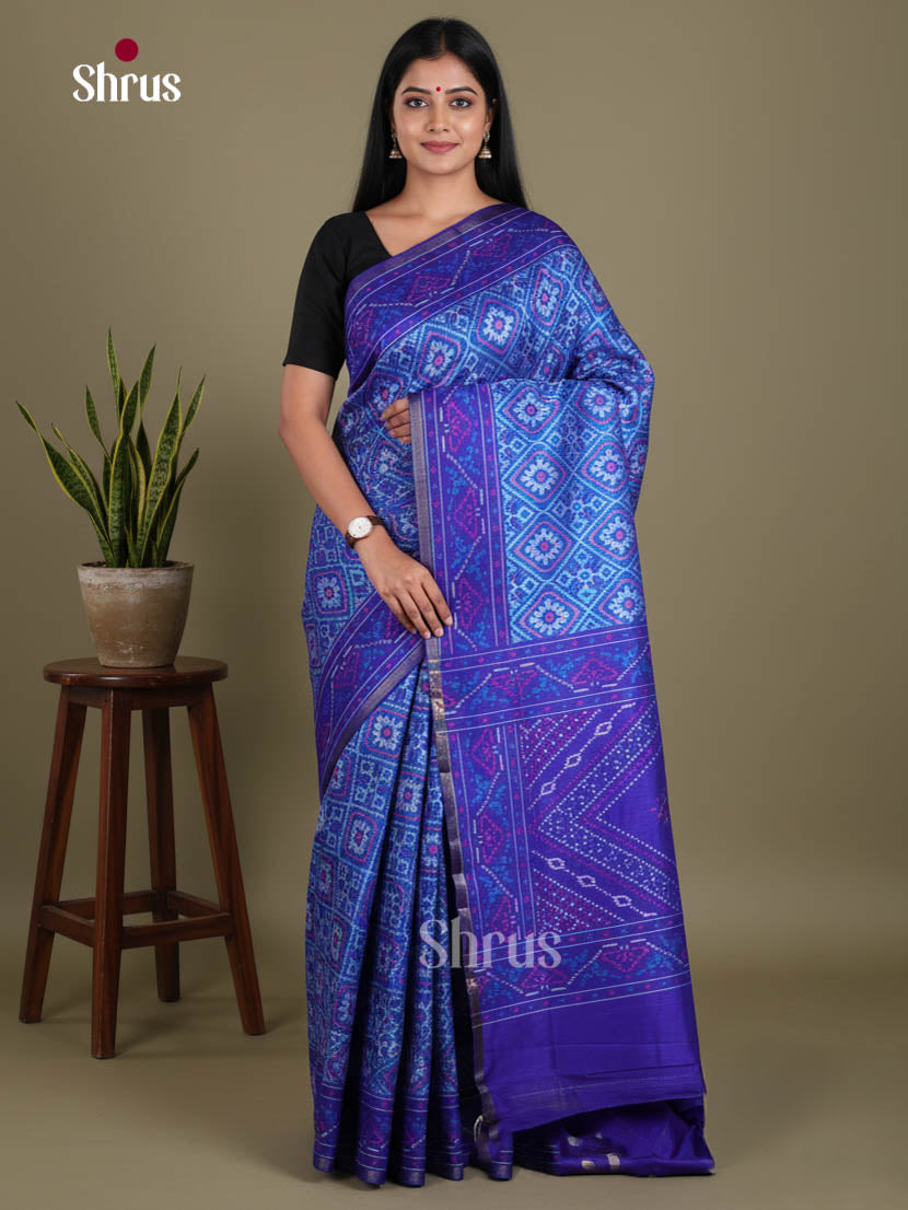 Blue - Semi Patola Saree