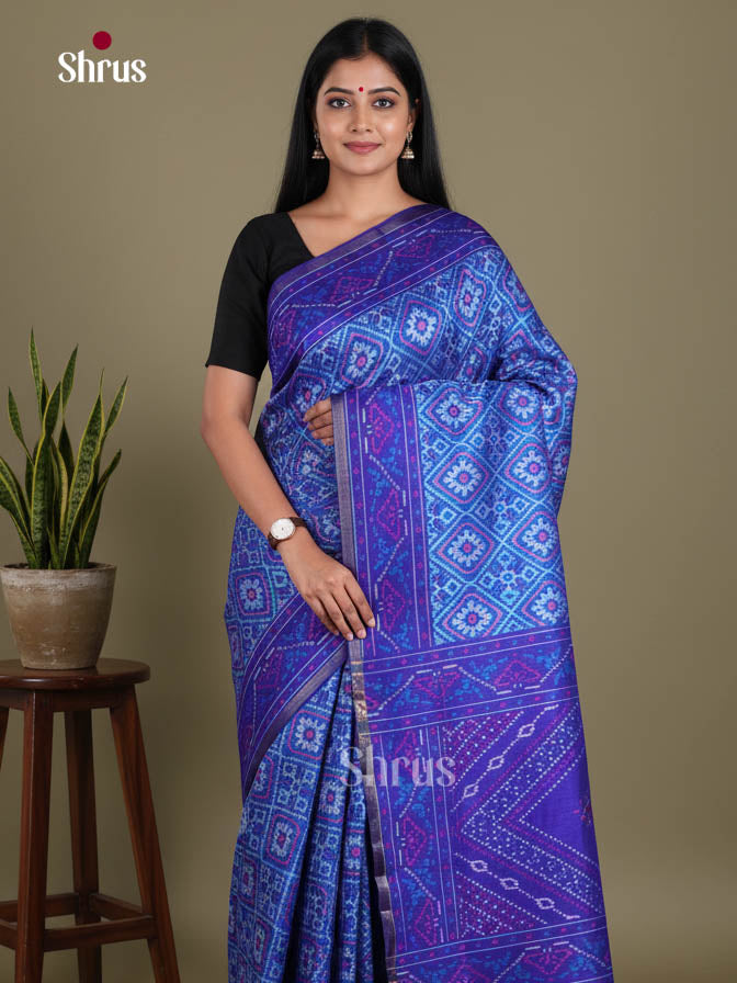 Blue - Semi Patola Saree