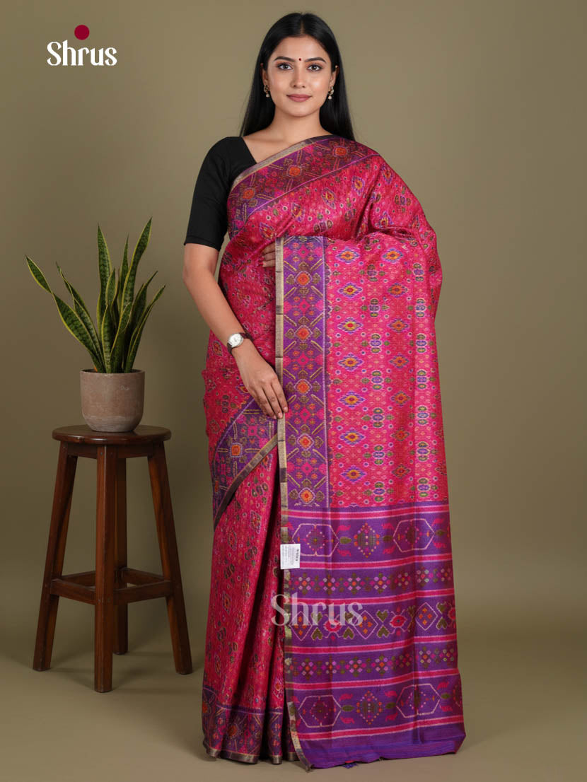 Pink & Purple - Semi Patola Saree