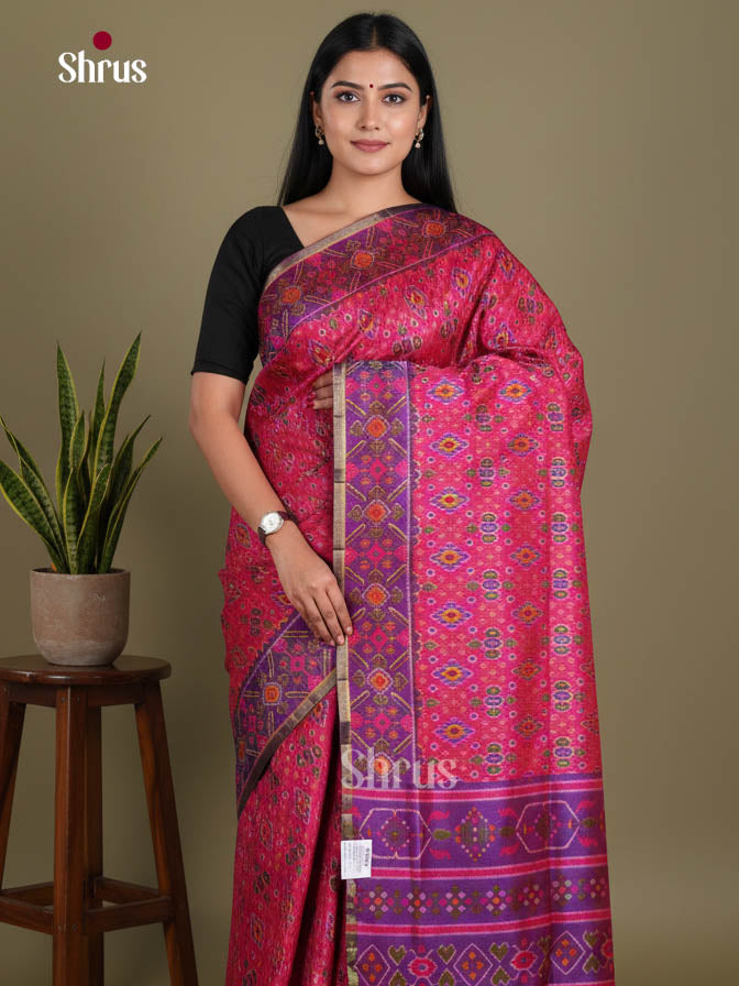 Pink & Purple - Semi Patola Saree