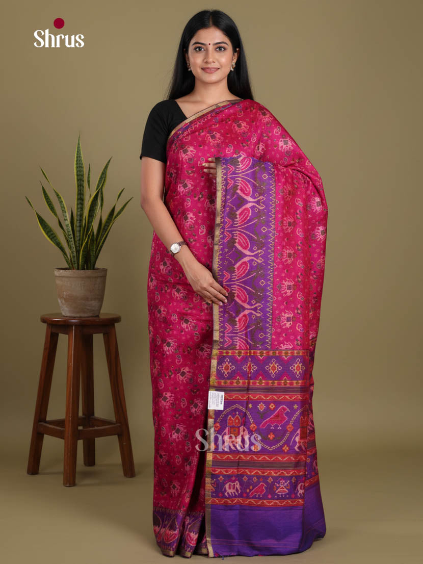 Pink & Purple - Semi Patola Saree