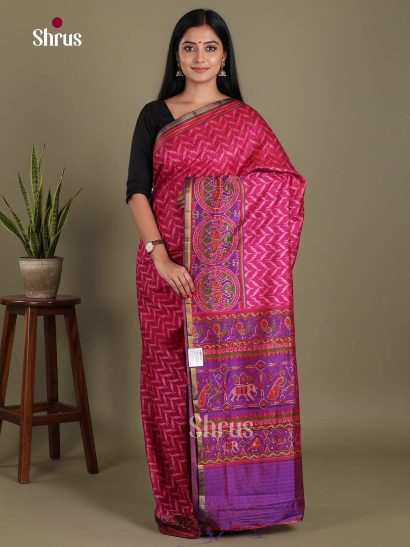 Pink & Purple - Semi Patola Saree