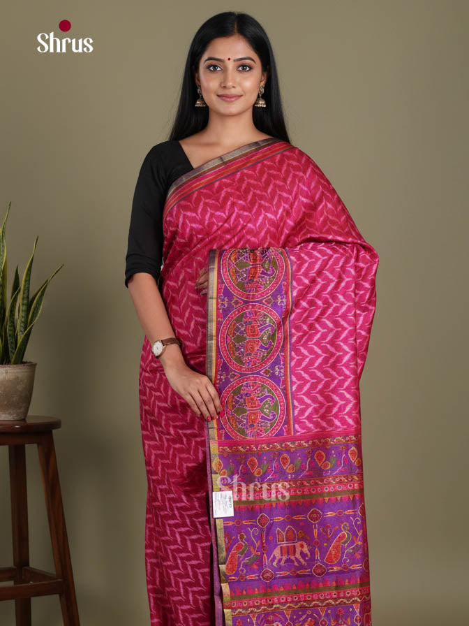 Pink & Purple - Semi Patola Saree