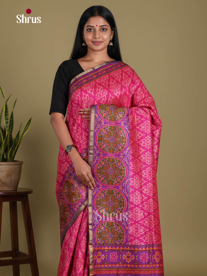 Pink & Purple - Semi Patola Saree
