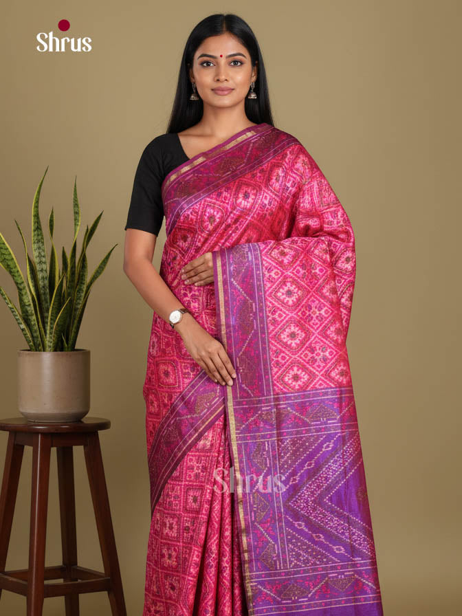 Pink & Purple- Semi Patola Saree