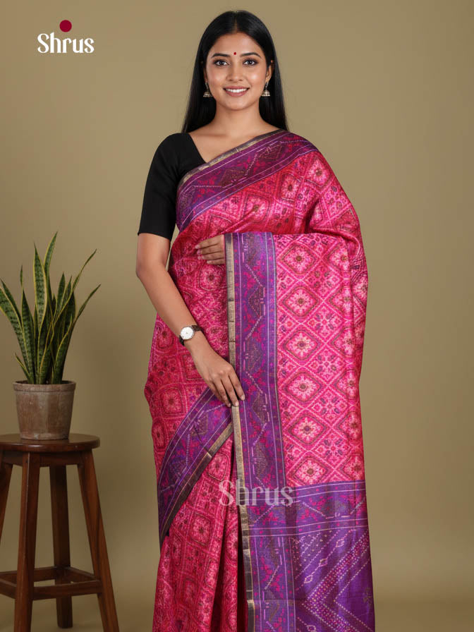 Pink & Purple - Semi Patola Saree