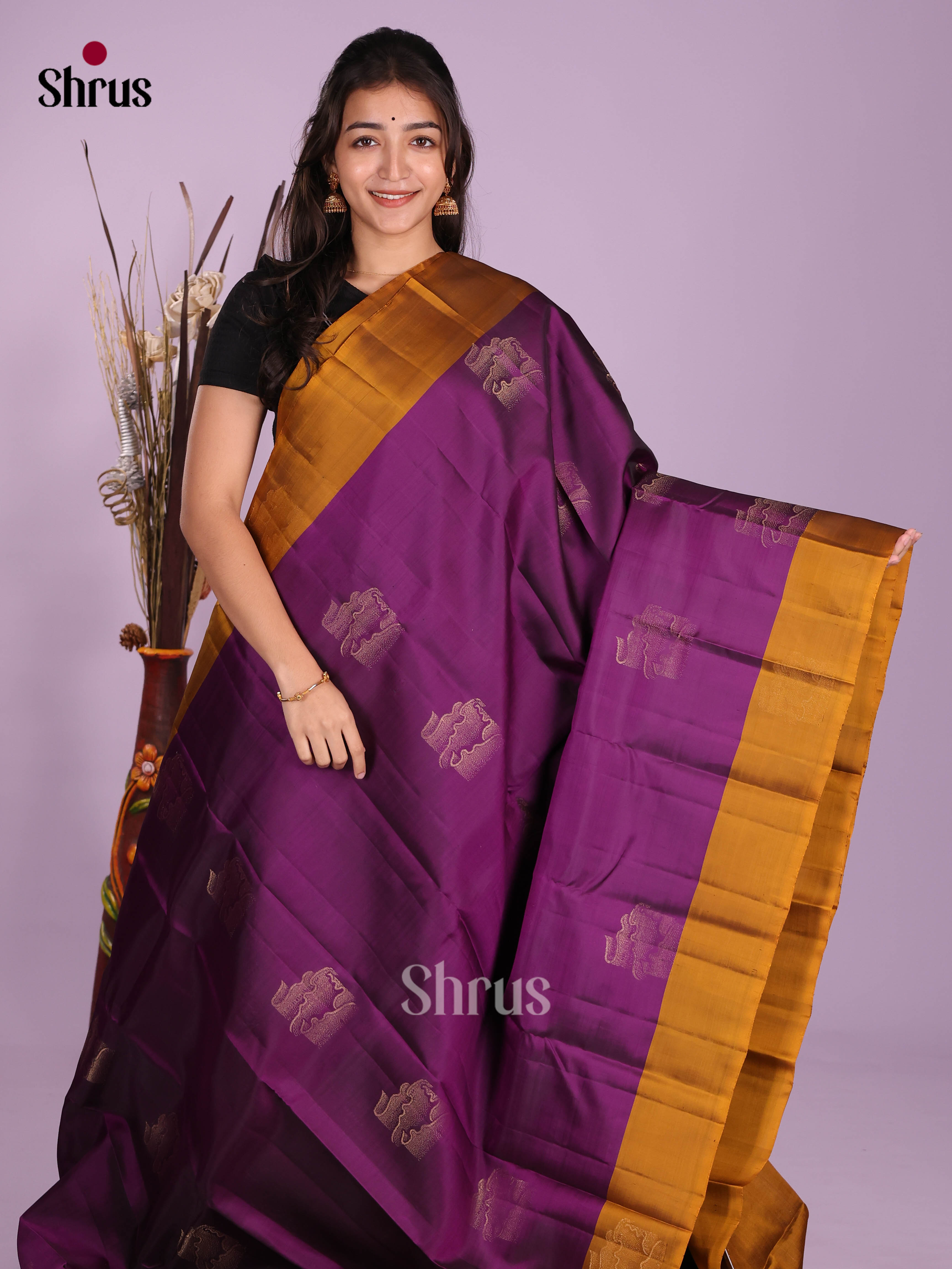 Vadamalli & Mustard- Softsilk-halfpure Saree - Shop on Shrus.com