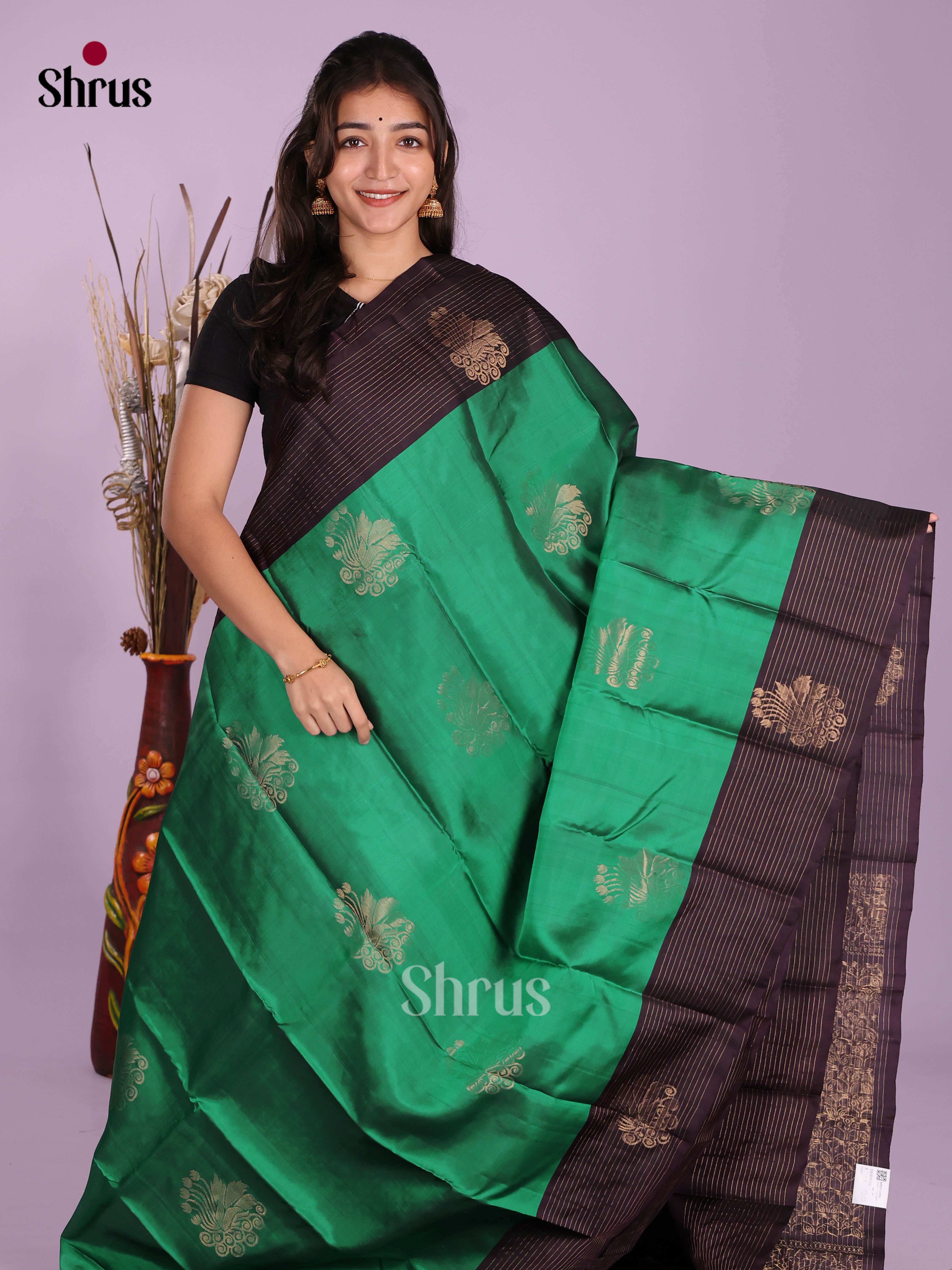 Green  - Softsilk-halfpure Saree