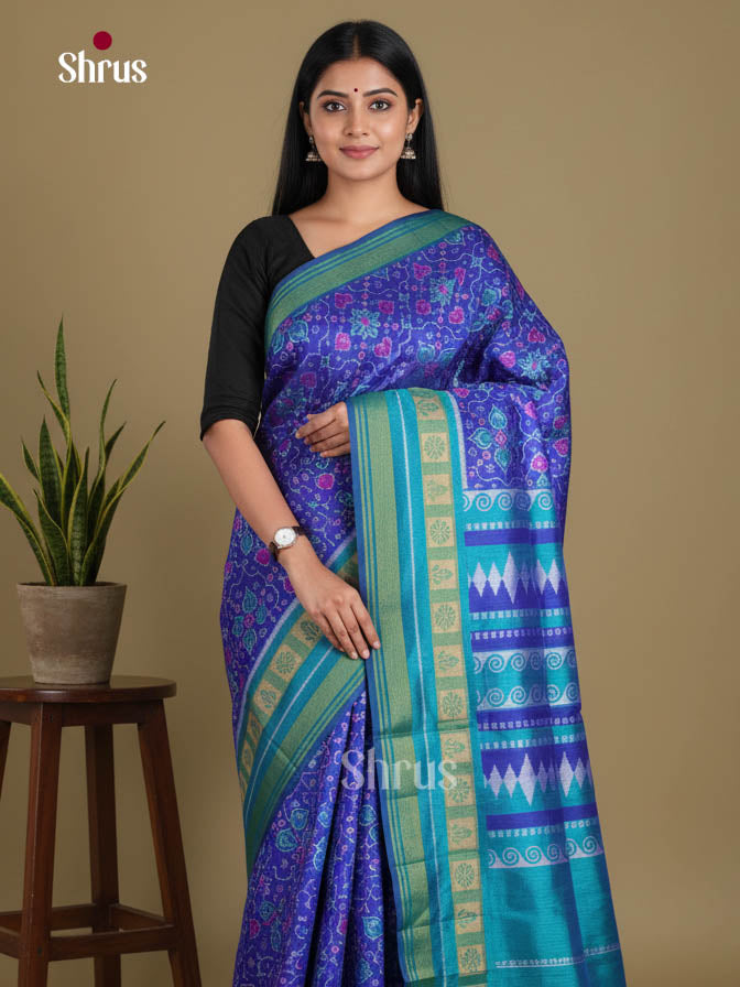 Blue & Teal- Semi Patola Saree