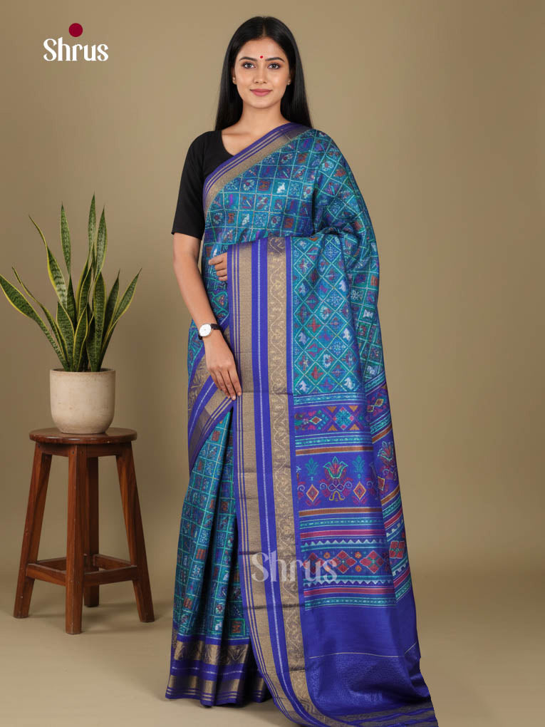 Blue- Semi Patola Saree