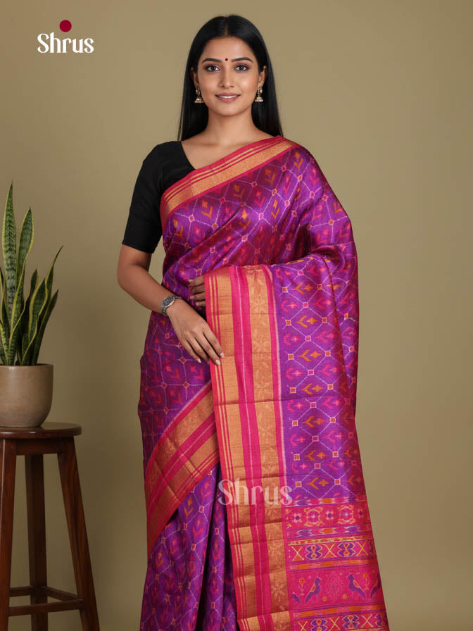 Purple & Pink - Semi Patola Saree