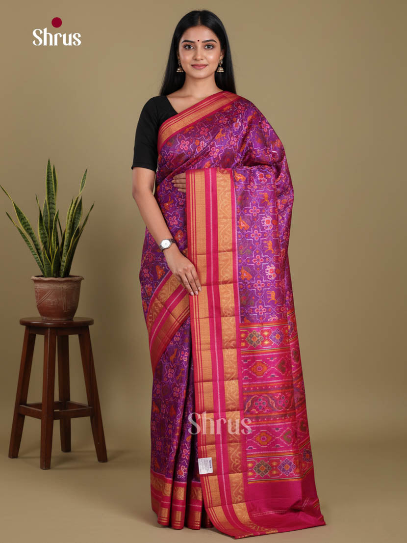 Purple & Pink - Semi Patola Saree