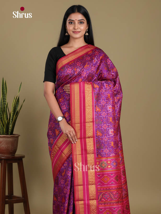 Purple & Pink - Semi Patola Saree