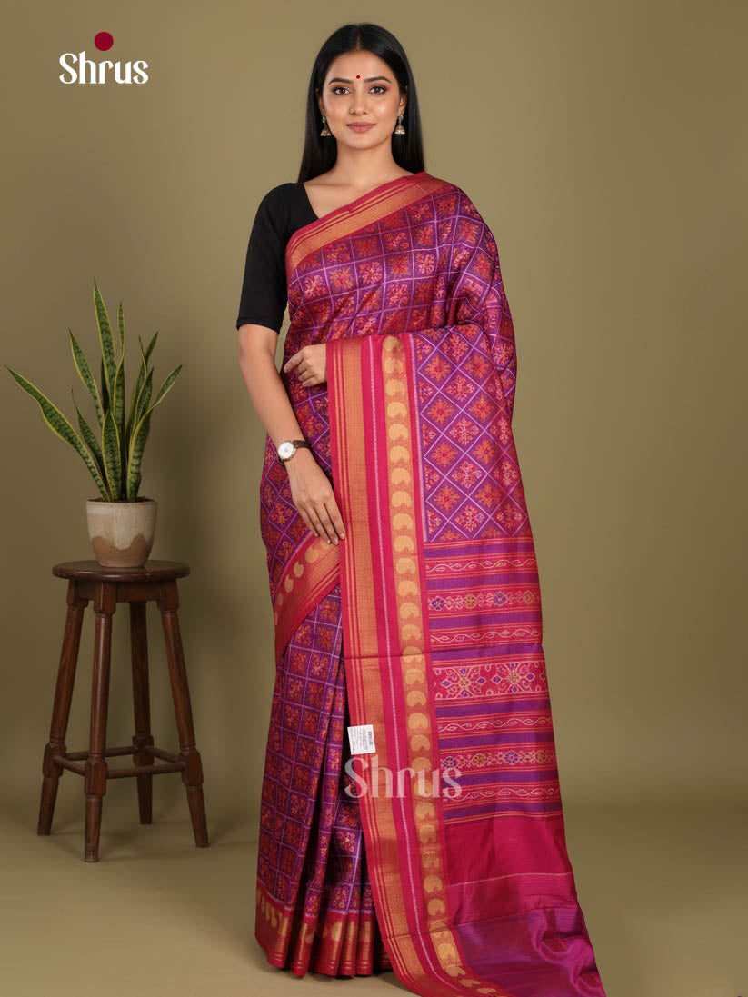 Purple & Pink - Semi Patola Saree