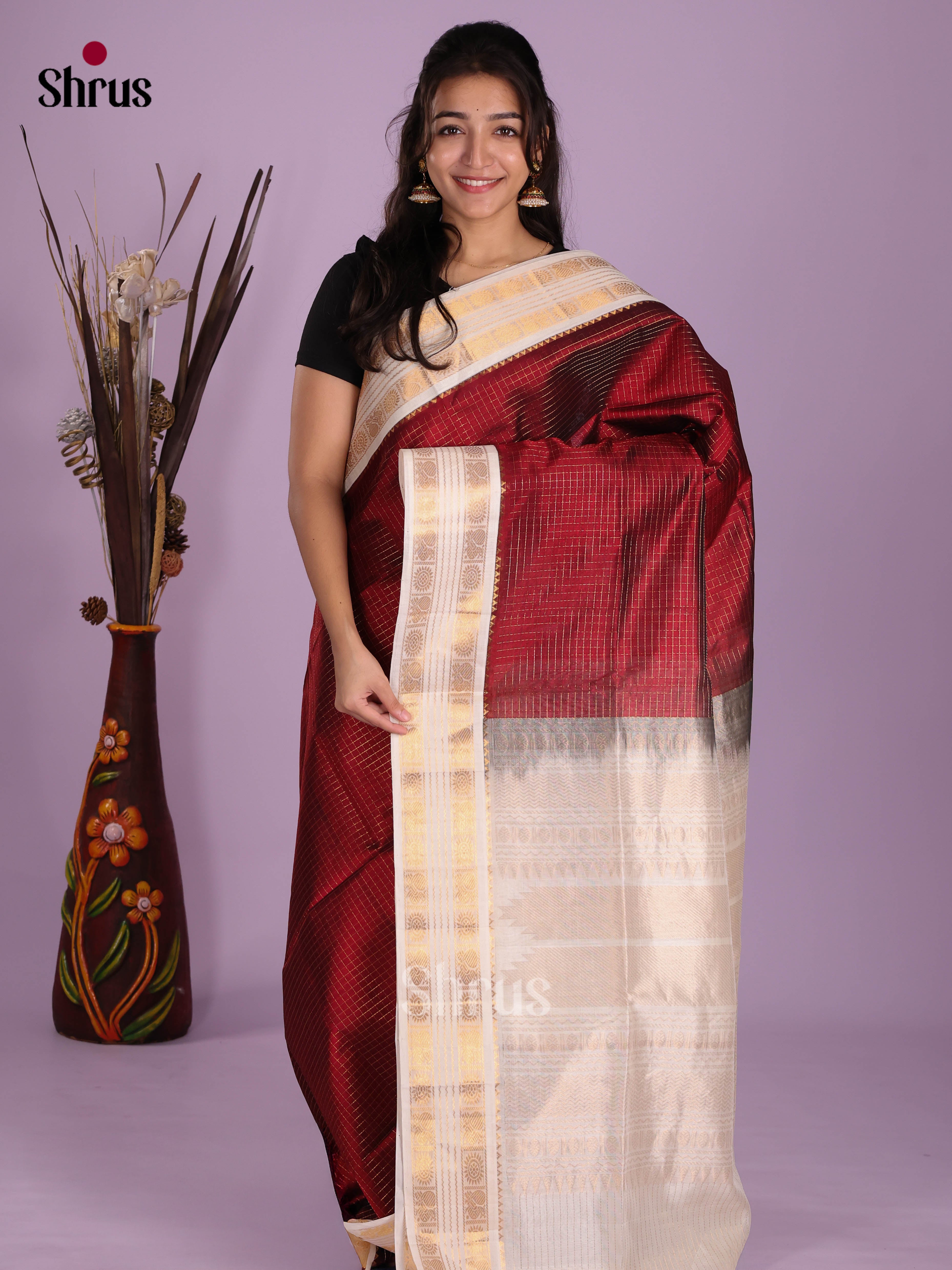 DKS08218 - Silk Cotton Saree - Shop on Shrus.com