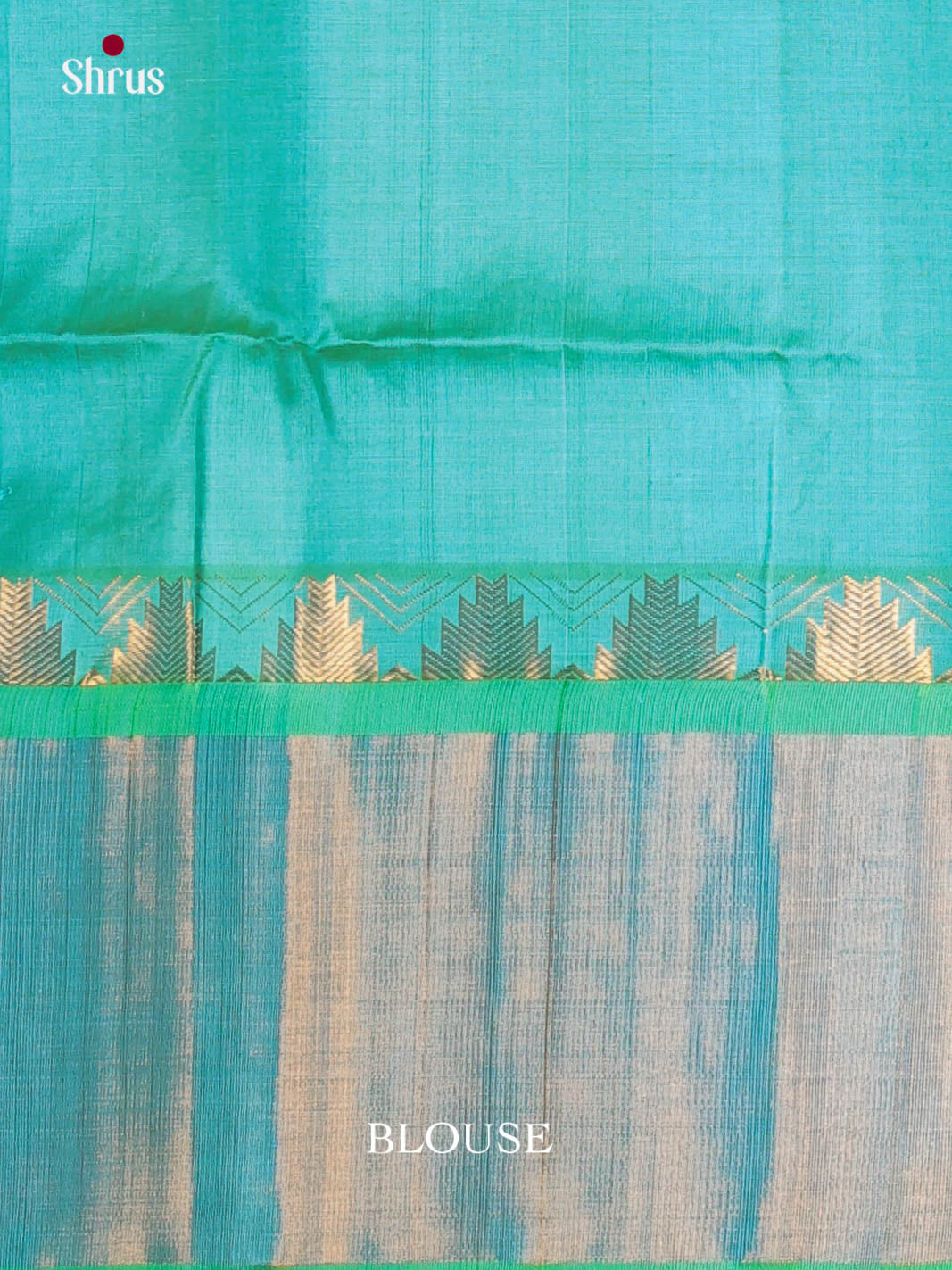 Peach & Teal - Silk Cotton Saree - Shop on Shrus.com