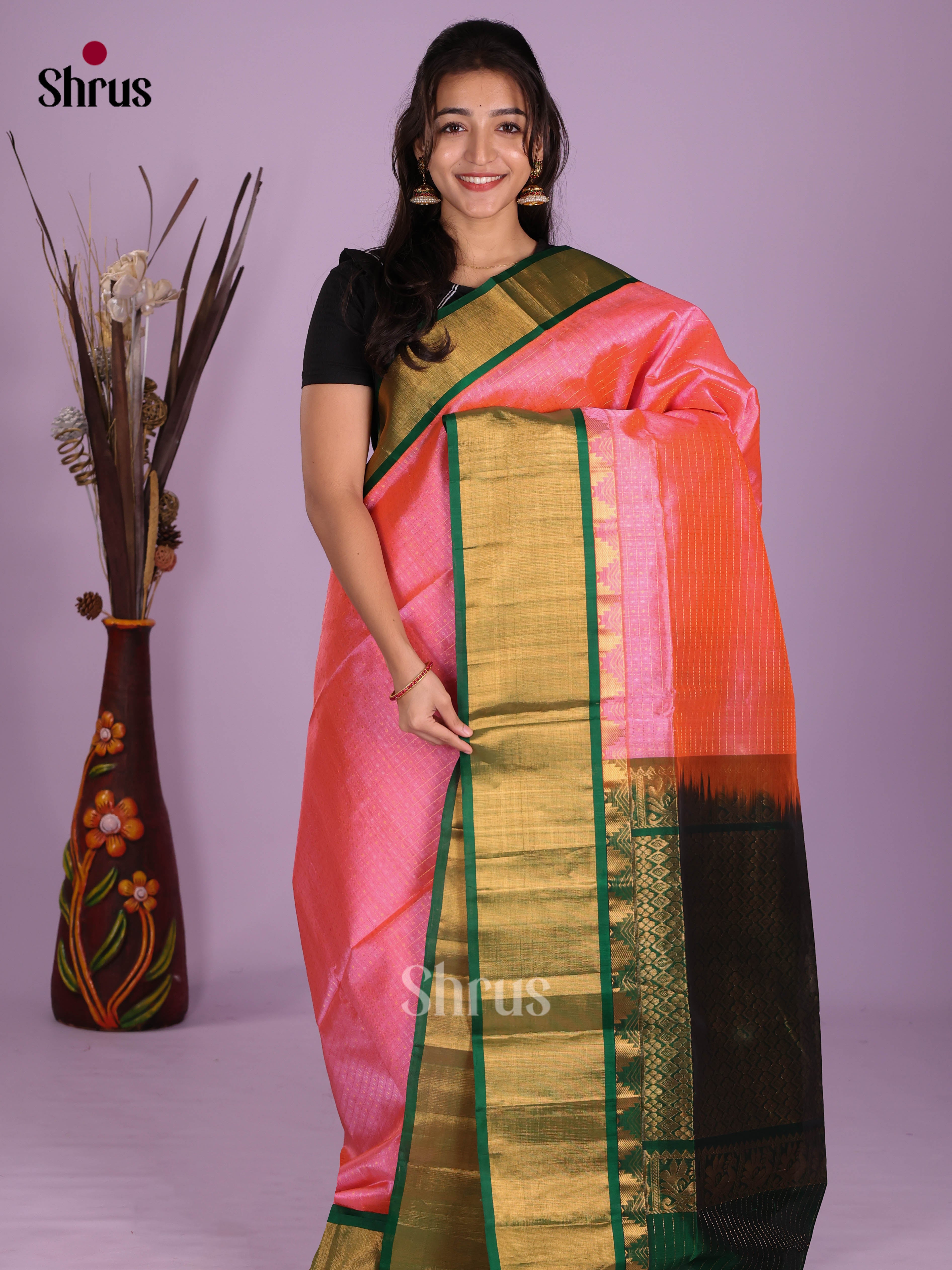 DKS08222 - Silk Cotton Saree - Shop on Shrus.com