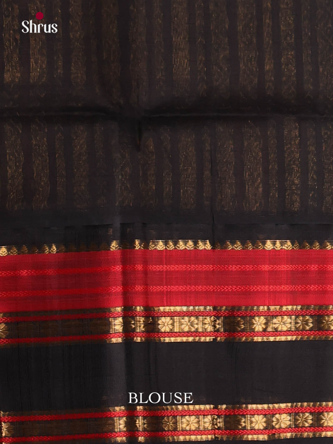 Sandal & Black - Silk Cotton Saree