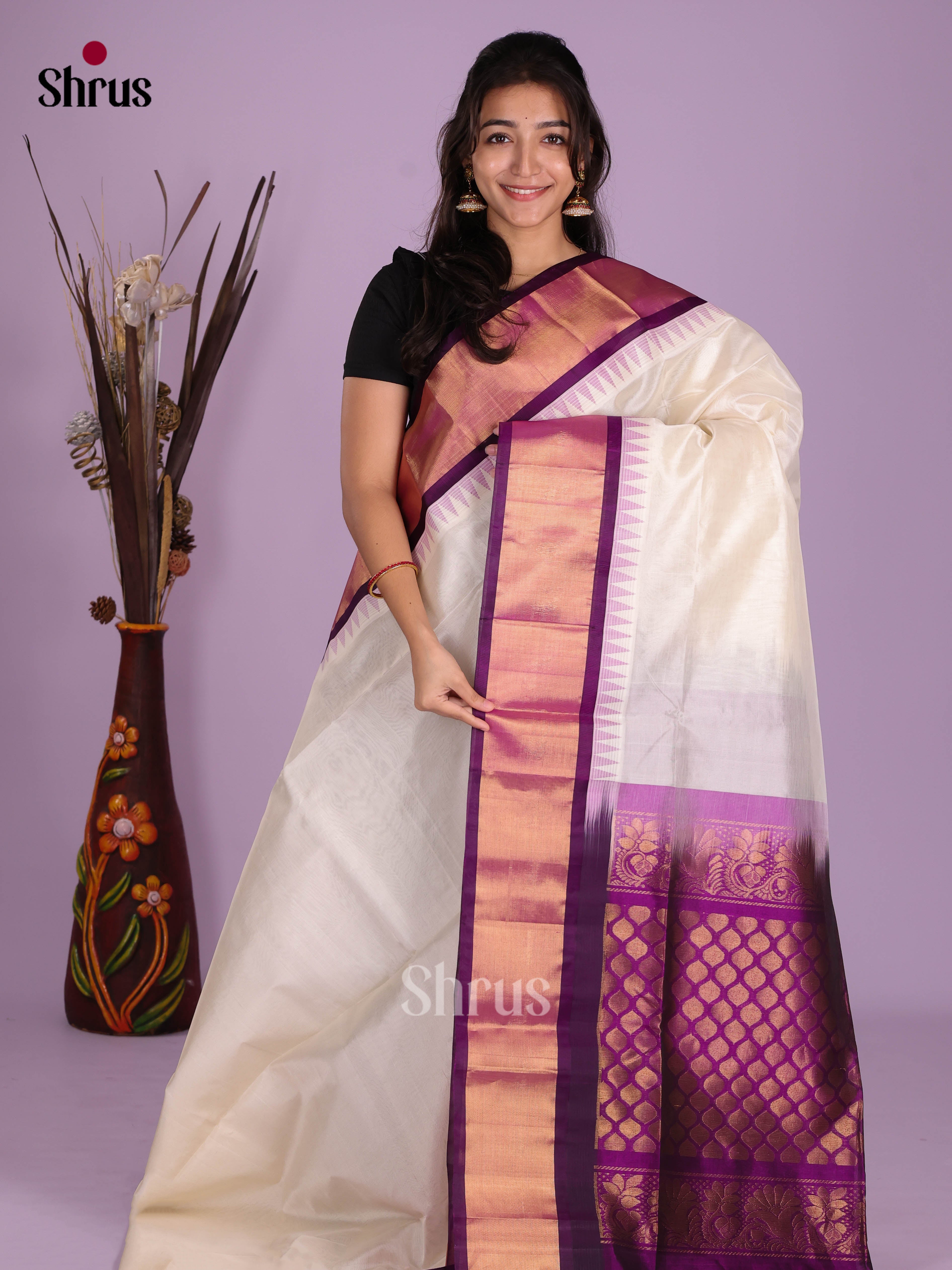 DKS08255 - Silk Cotton Saree - Shop on Shrus.com