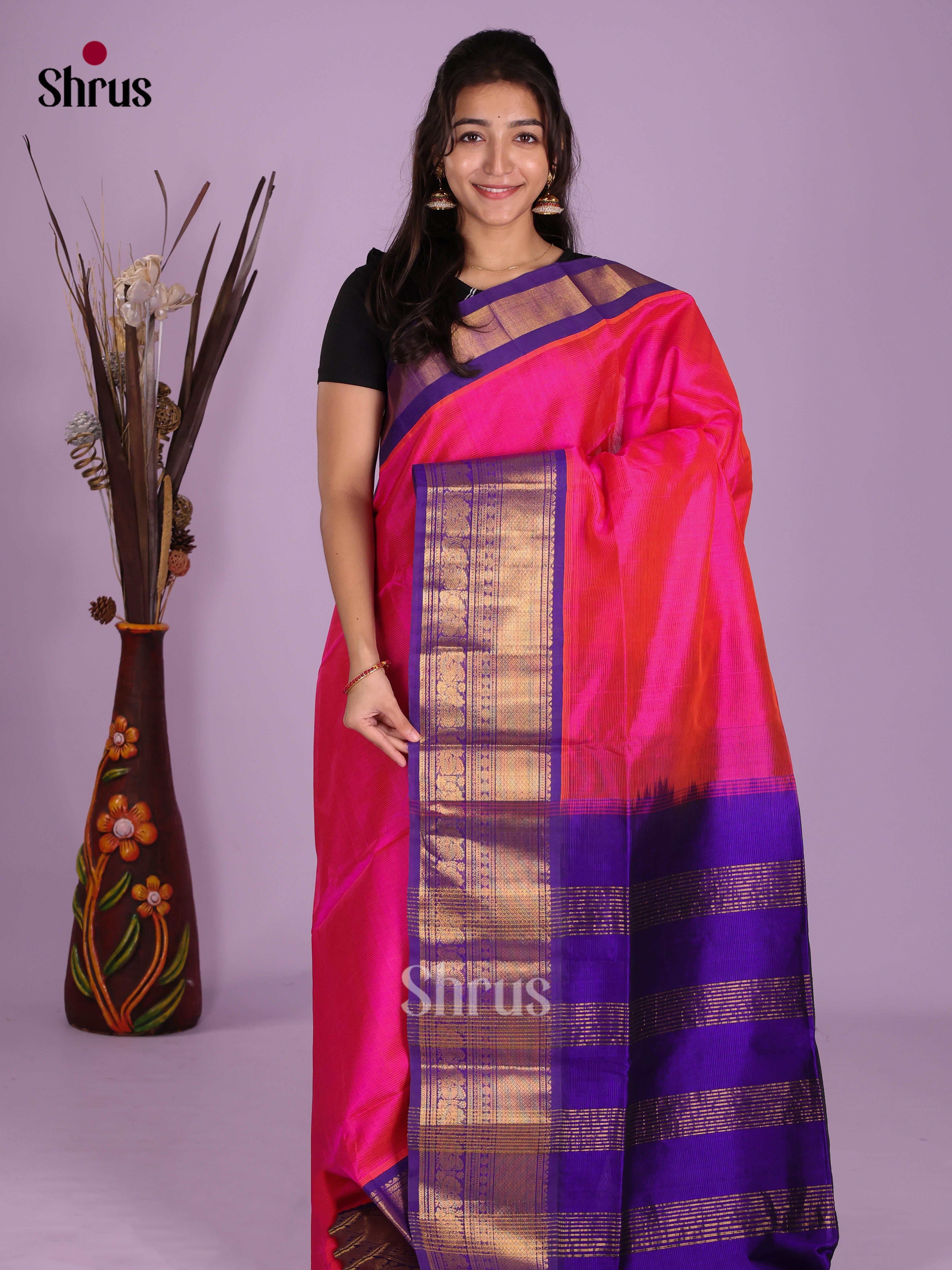 DKS08285 - Silk Cotton Saree - Shop on Shrus.com