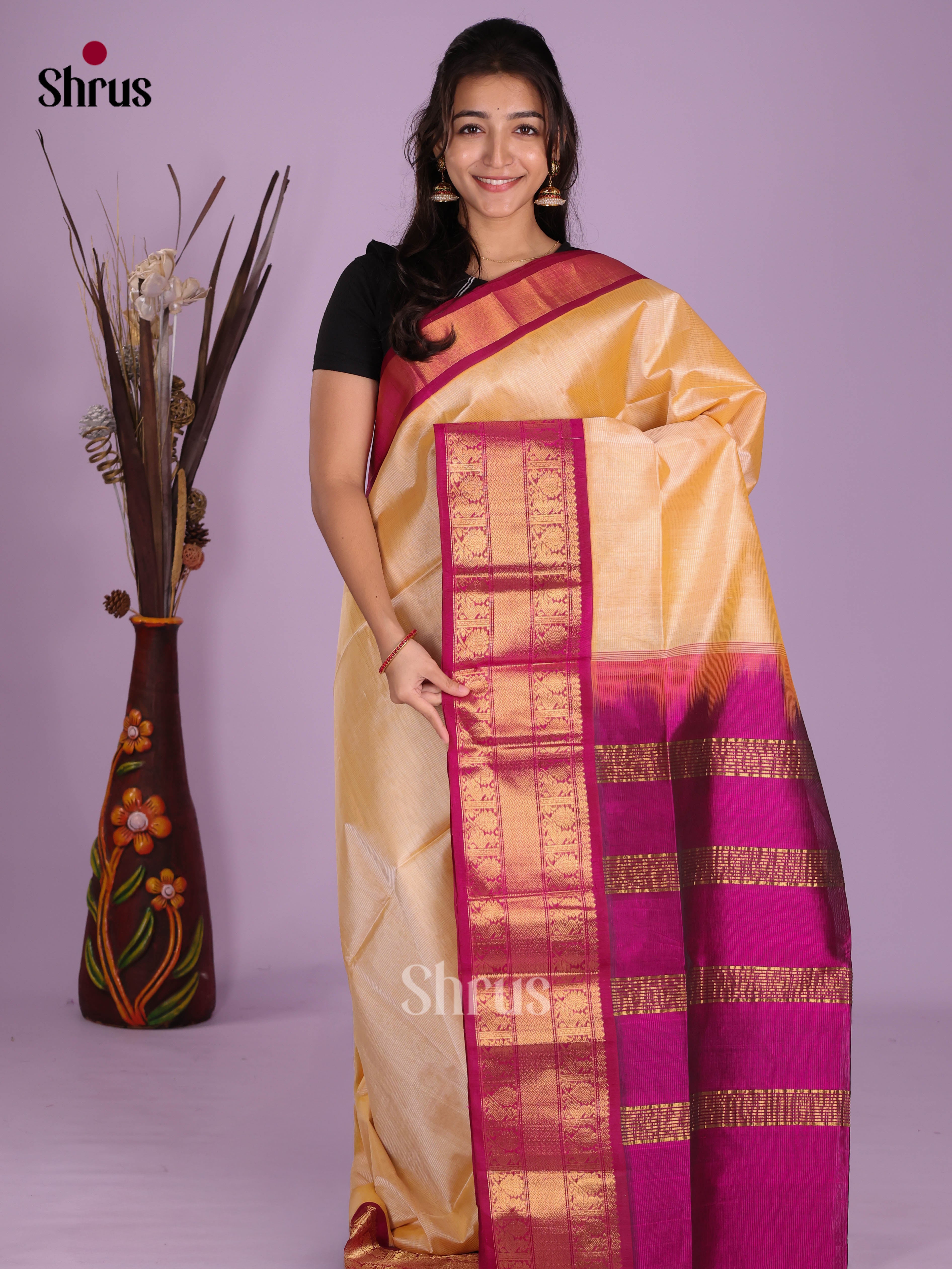 DKS08286 - Silk Cotton Saree - Shop on Shrus.com